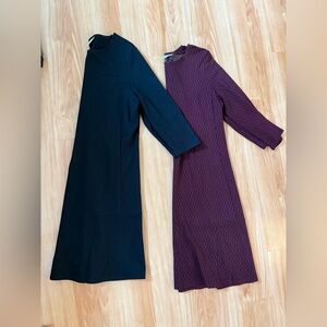 2 J. Jill Black and Red Long Sleeve Dresses Petite
